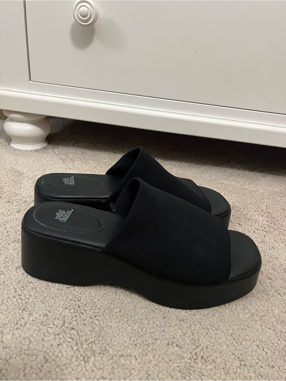 Women’s Black Platform Slide Sandals